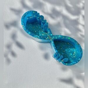 New Infinity You Me blue handmade trinket tray dish holder planter 💙